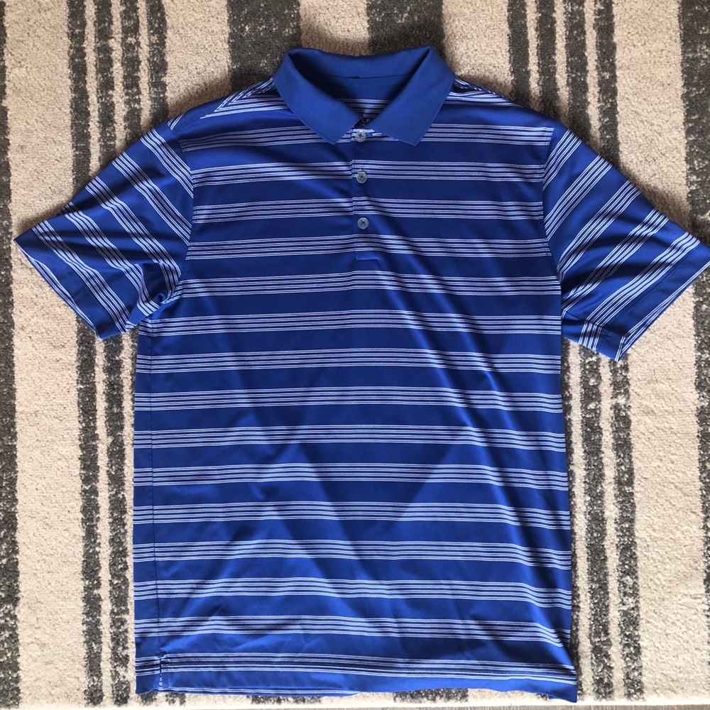 NIKE GOLF POLO MENS BLUE & WHITE SZ MEDIUM DRI-FIT
